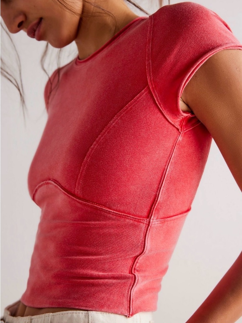 Free People Protagonist Cropped Cap Sleeve Tee - Picture 7 of 7